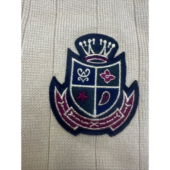 Vintage collegiate style sweater vest crest 1980s Green Plaid Back NY Gard Coll - Picture 4 of 8